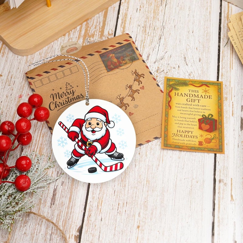 NELXI Hockey Ornaments for Christmas Tree, Hockey Ornament 2025, Santa’s Favorite Hockey Player Ornament, Funny Sports Christmas Decoration, Holiday Keepsake Gift for Hockey Lovers, Family, and Friends - Image 3